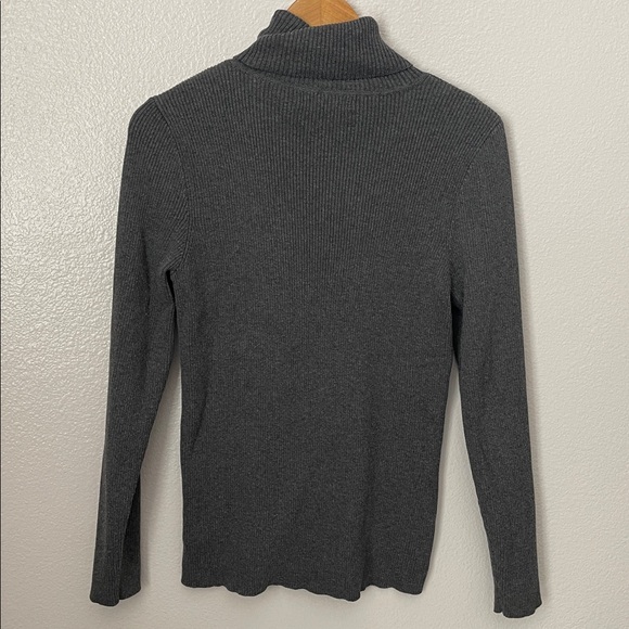 Ralph Lauren gray ribbed turtleneck long sleeve shirt XL minimalist old money - Picture 4 of 4